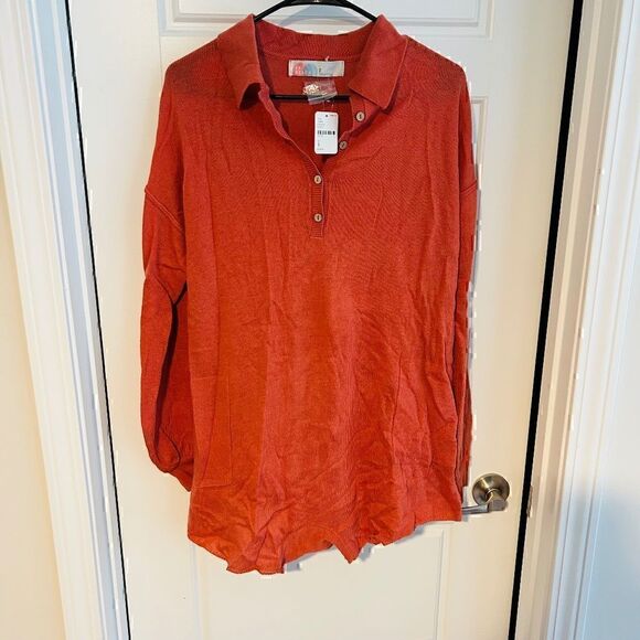 Free People Sweater Romper - Color is Grapefruit - Picture 5 of 7